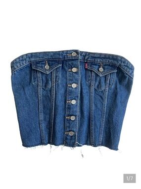 Levi's denim lace up corset top size extra small